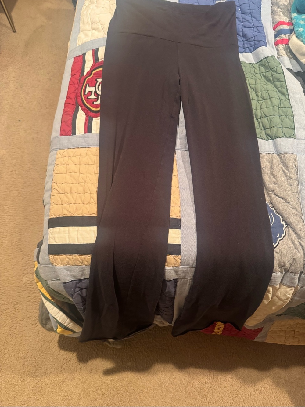 Skims Black Wide-Leg Lounge Pants